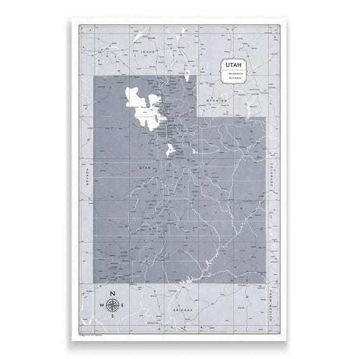 Push Pin Utah Map (Pin Board) - Dark Gray Color Splash CM Pin Board