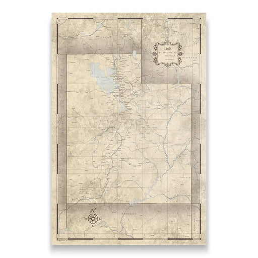 Utah Map Poster - Rustic Vintage