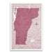 Push Pin Vermont Map (Pin Board) - Burgundy Color Splash CM Pin Board