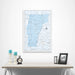 Vermont Map Poster - Light Blue Color Splash CM Poster
