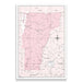 Vermont Map Poster - Pink Color Splash CM Poster