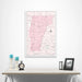 Vermont Map Poster - Pink Color Splash CM Poster