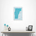 Push Pin Vermont Map (Pin Board/Poster) - Teal Color Splash CM Pin Board