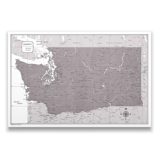 Push Pin Washington Map (Pin Board) - Dark Brown Color Splash CM Pin Board