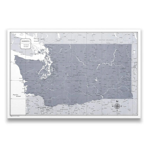 Washington Map Poster - Dark Gray Color Splash