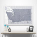 Washington Map Poster - Dark Gray Color Splash CM Poster