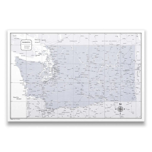 Push Pin Washington Map (Pin Board) - Light Gray Color Splash CM Pin Board