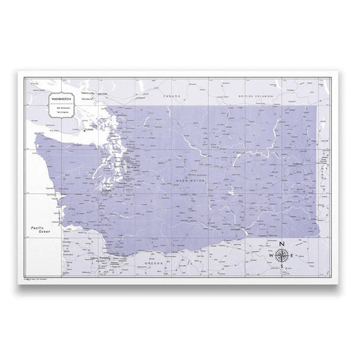 Washington Map Poster - Purple Color Splash