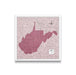 Push Pin West Virginia Map (Pin Board/Poster) - Burgundy Color Splash CM Pin Board