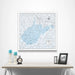 West Virginia Map Poster - Light Blue Color Splash CM Poster