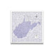 West Virginia Map Poster - Purple Color Splash CM Poster