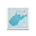 Push Pin West Virginia Map (Pin Board) - Teal Color Splash CM Pin Board