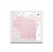 Wisconsin Map Poster - Pink Color Splash CM Poster