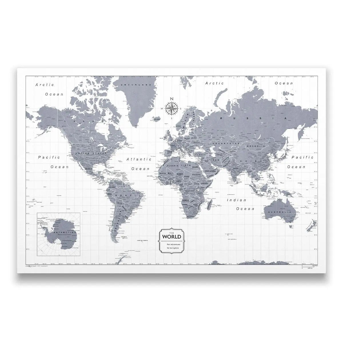 Travel Pin Board with Pins: Gray Color Splash