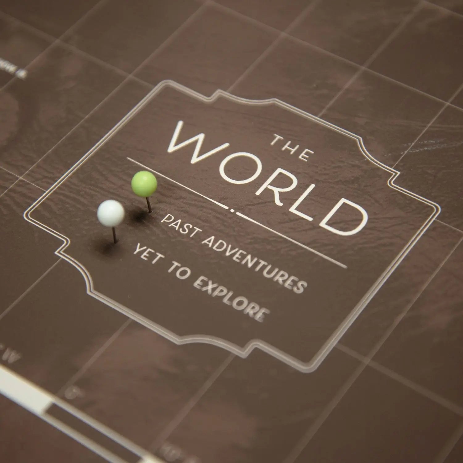 Push Pin World Map (Pin Board) - Deep Espresso CM Pin Board
