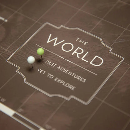 Push Pin World Map (Pin Board) - Deep Espresso CM Pin Board
