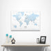 World Map Poster - Light Blue Color Splash CM Poster