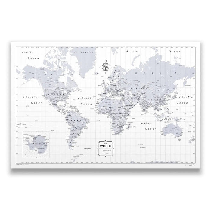 World Map Poster - Light Gray Color Splash CM Poster