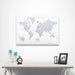 World Map Poster - Light Gray Color Splash CM Poster
