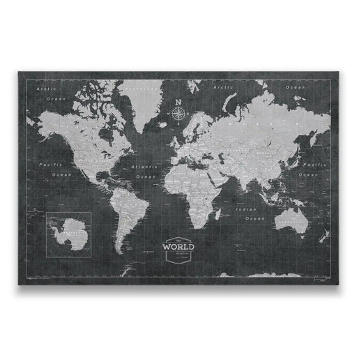 World Map Poster - Modern Slate