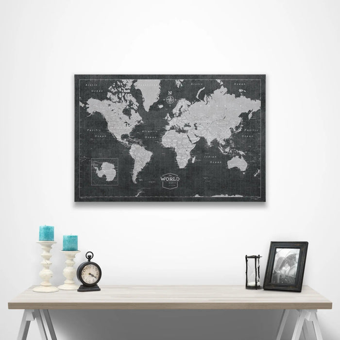 World Map Poster - Modern Slate CM Poster