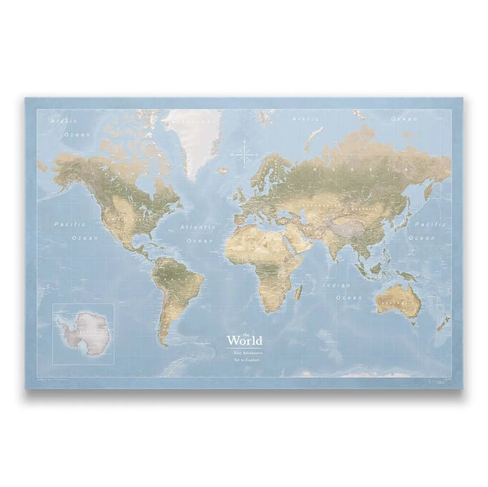 Push Pin World Map (Pin Board) - Natural Earth CM Pin Board