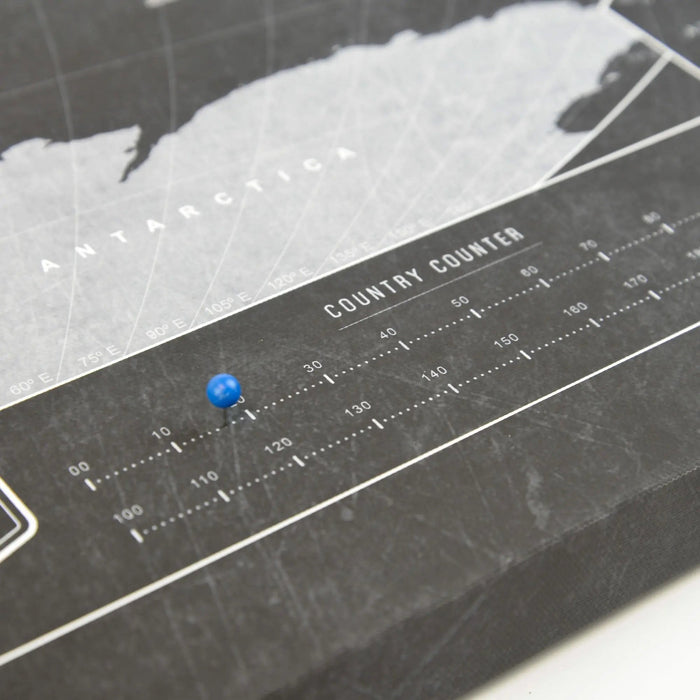 Push Pin World (Winkel Tripel) Map (Pin Board) - Modern Slate CM Pin Board