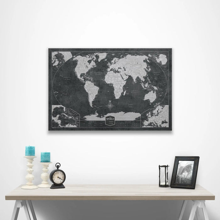 World Map Poster (Winkel Tripel) - Modern Slate CM Poster
