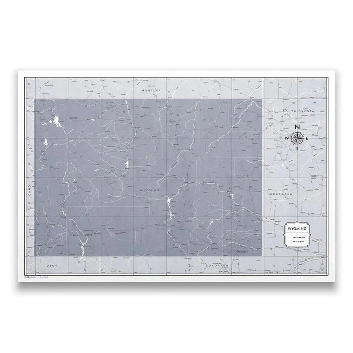 Wyoming Map Poster - Dark Gray Color Splash CM Poster