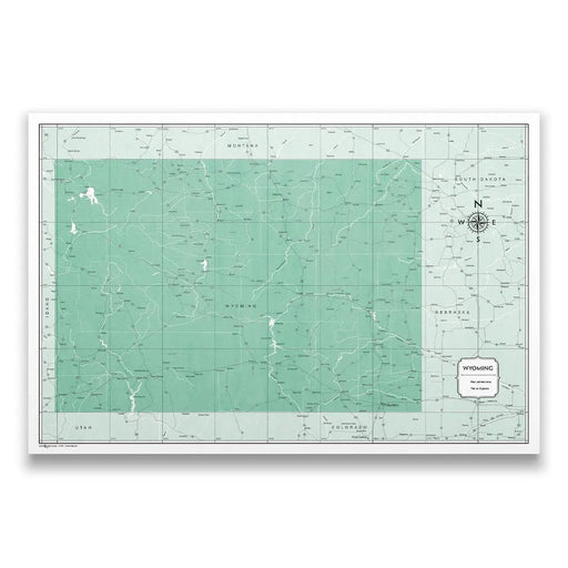 Wyoming Map Poster - Green Color Splash
