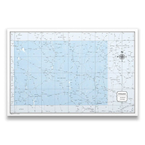 Push Pin Wyoming Map (Pin Board) - Light Blue Color Splash CM Pin Board
