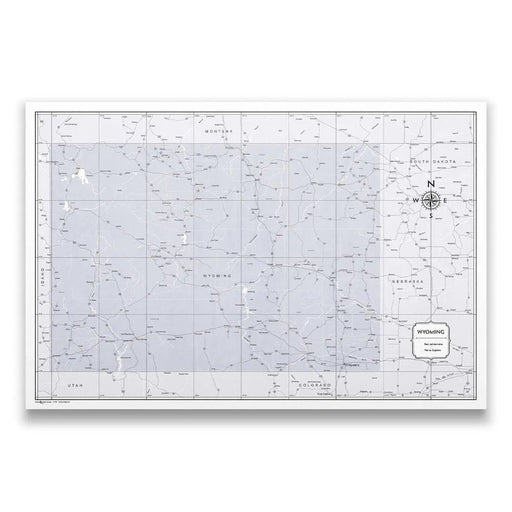 Push Pin Wyoming Map (Pin Board) - Light Gray Color Splash CM Pin Board