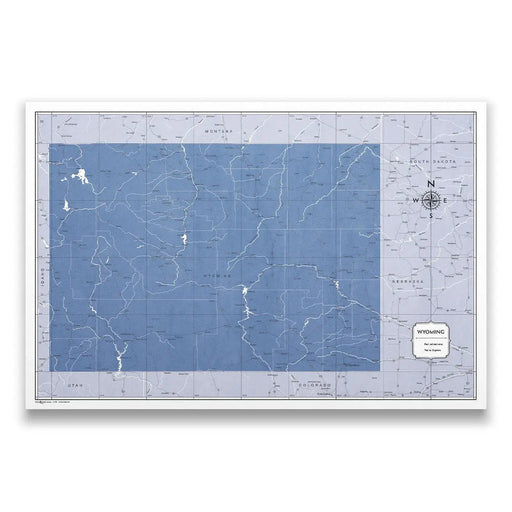 Push Pin Wyoming Map (Pin Board) - Navy Color Splash CM Pin Board