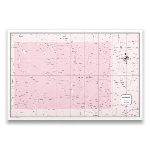 Wyoming Map Poster - Pink Color Splash