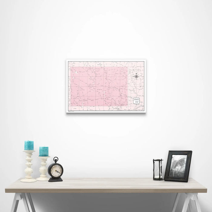 Wyoming Map Poster - Pink Color Splash CM Poster