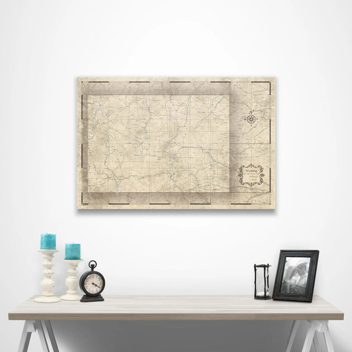 Wyoming Map Poster - Rustic Vintage CM Poster