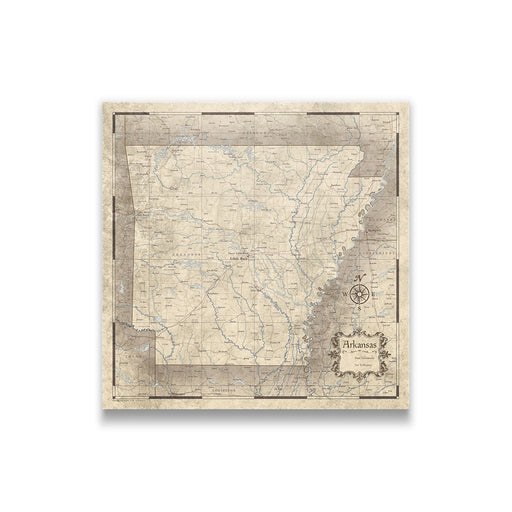 Arkansas Map Poster - Rustic Vintage