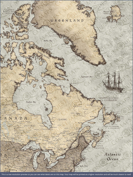 Canada Map Poster - Rustic Vintage CM Poster