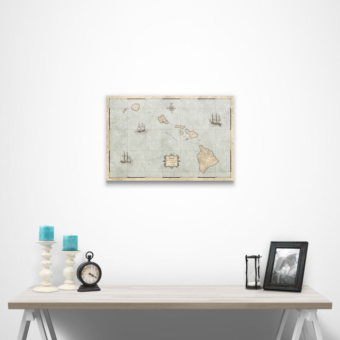 Hawaii Map Poster - Rustic Vintage CM Poster