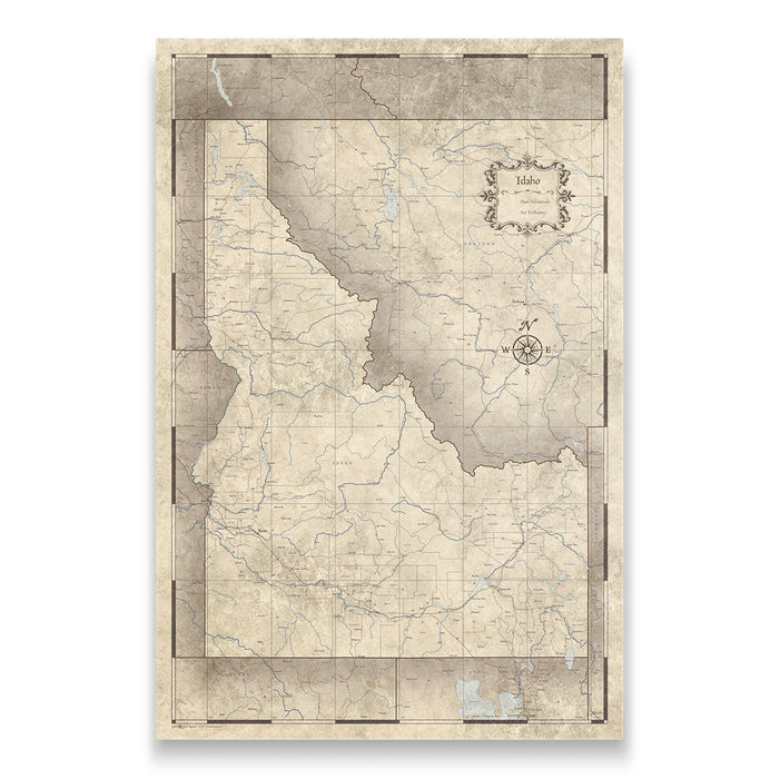 Push Pin Idaho Map (Pin Board) - Rustic Vintage CM Pin Board