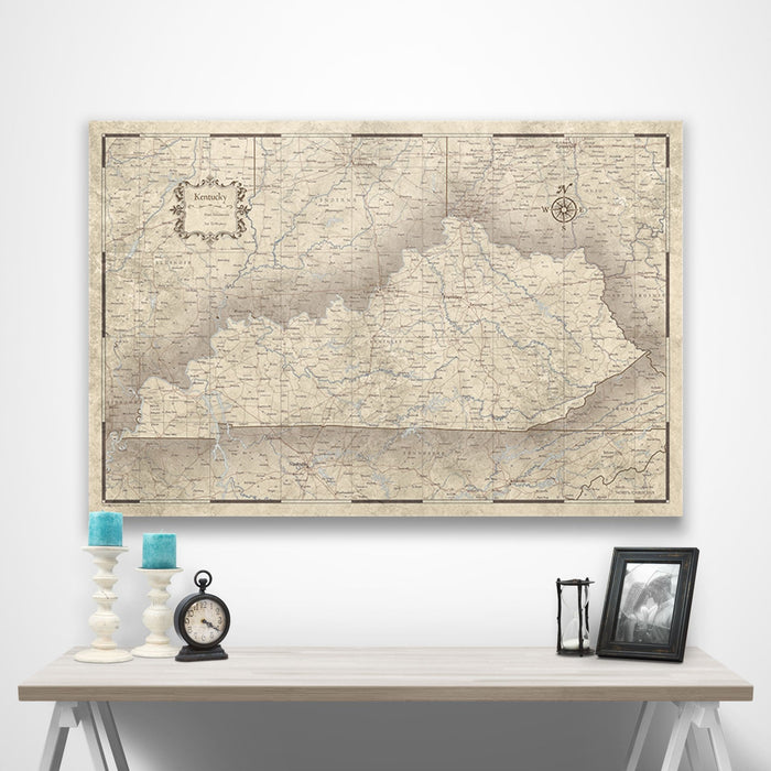 Kentucky Map Poster - Rustic Vintage CM Poster