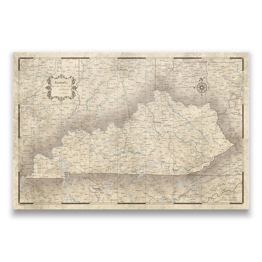 Kentucky Map Poster - Rustic Vintage