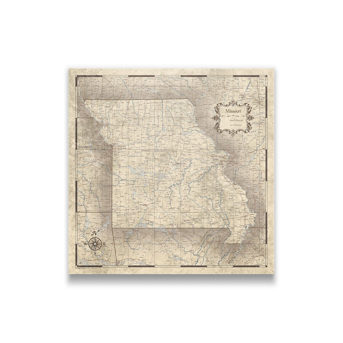 Push Pin Missouri Map (Pin Board) - Rustic Vintage CM Pin Board