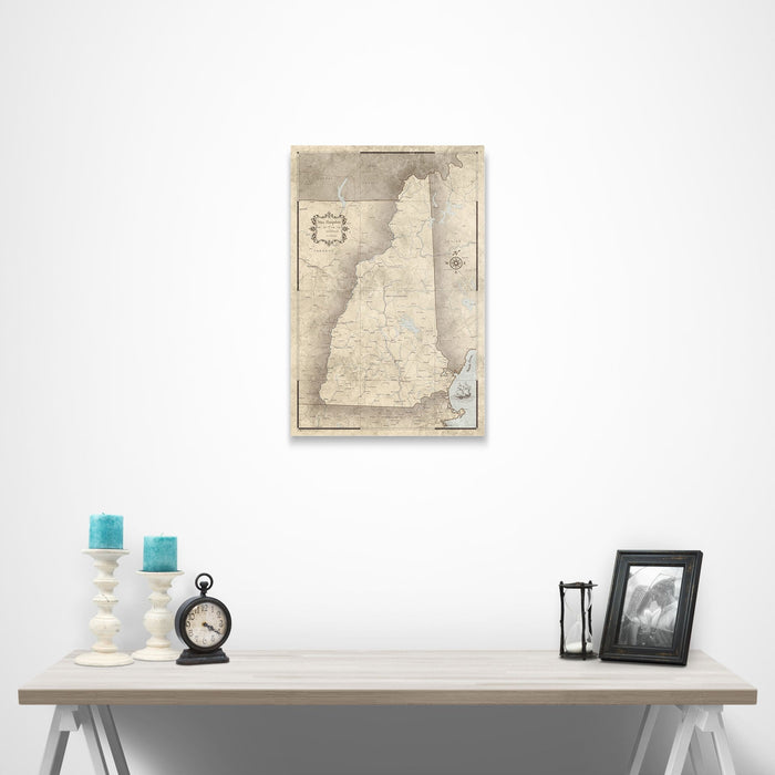 New Hampshire Map Poster - Rustic Vintage CM Poster