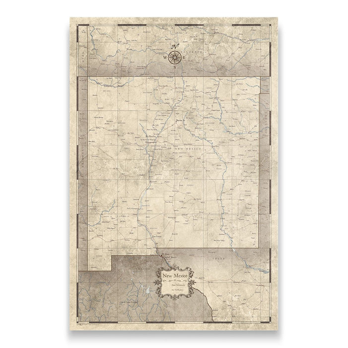 New Mexico Map Poster - Rustic Vintage CM Poster