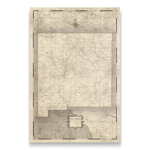 Push Pin New Mexico Map (Pin Board) - Rustic Vintage CM Pin Board