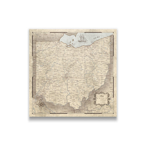Ohio Map Poster - Rustic Vintage
