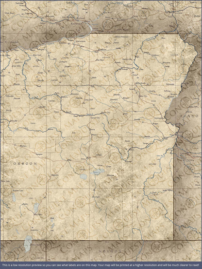 Push Pin Oregon Map (Pin Board) - Rustic Vintage CM Pin Board