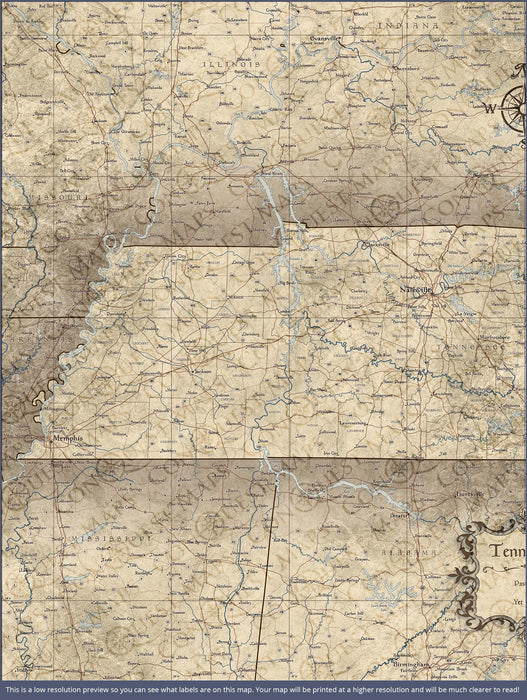 Push Pin Tennessee Map (Pin Board) - Rustic Vintage CM Pin Board