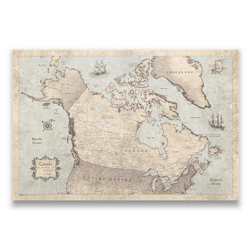 Canada Map Poster - Rustic Vintage